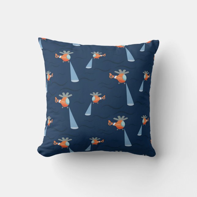 Coast Guard Helicopter Night & Day Pillow (Front)