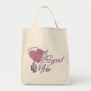 Coast Guard Mom Heart N Star Tote Bag