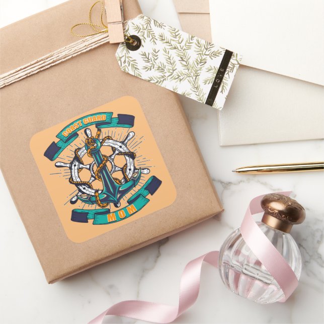 Coast Guard Mom Square Sticker (Gifting)