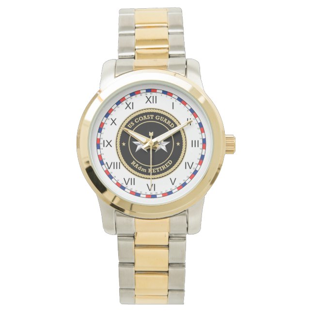 Coast Guard RAdm Retired Black Shield Watch (Front)
