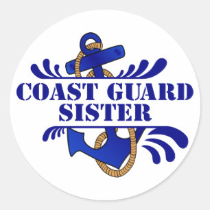 Coast Guard Sister, Anchors Away! Classic Round Sticker