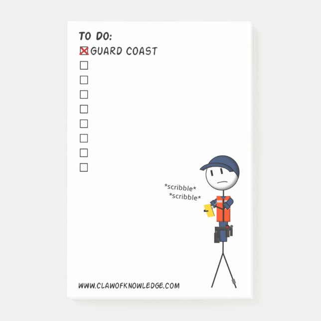 Coast Guard To-Do List Post-it Notes (Front)