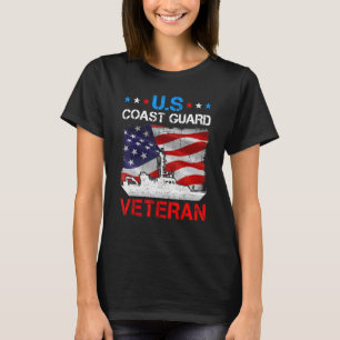 Coast Guard Veteran American Flag Vintage T-Shirt