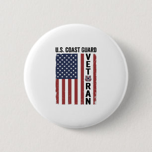 Coast Guard Veteran Flag Vintage Vector Design_1 2 Inch Round Button