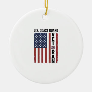 Coast Guard Veteran Flag Vintage Vector Design_1 Ceramic Ornament