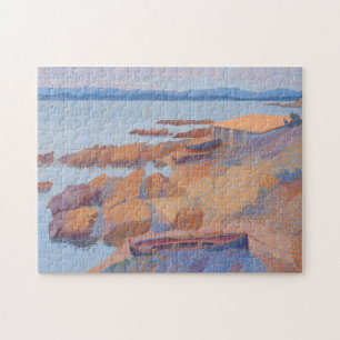 "Coast near Antibes" by Henri Edmond Cross Jigsaw Puzzle
