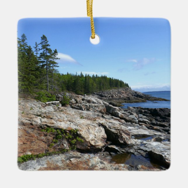 Coast of Bar Island at Acadia National Park Ceramic Ornament (Front)