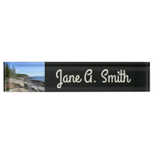 Coast of Bar Island at Acadia National Park Nameplate