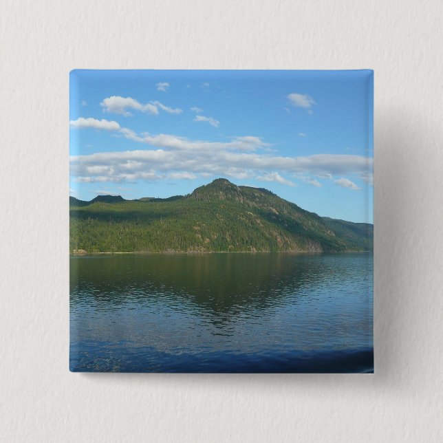 Coast of British Columbia in Scenic Canada 2 Inch Square Button (Front)