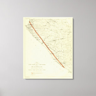 Coast of California showing San Andreas Rift Canvas Print