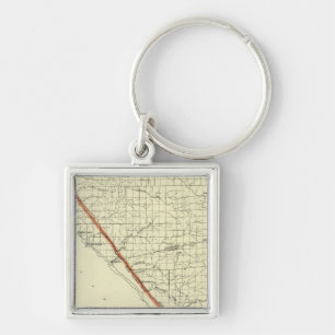Coast of California showing San Andreas Rift Keychain
