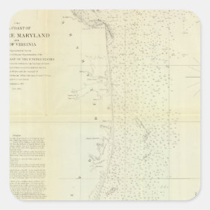 Coast of Delaware, Maryland, pt of Virginia Square Sticker