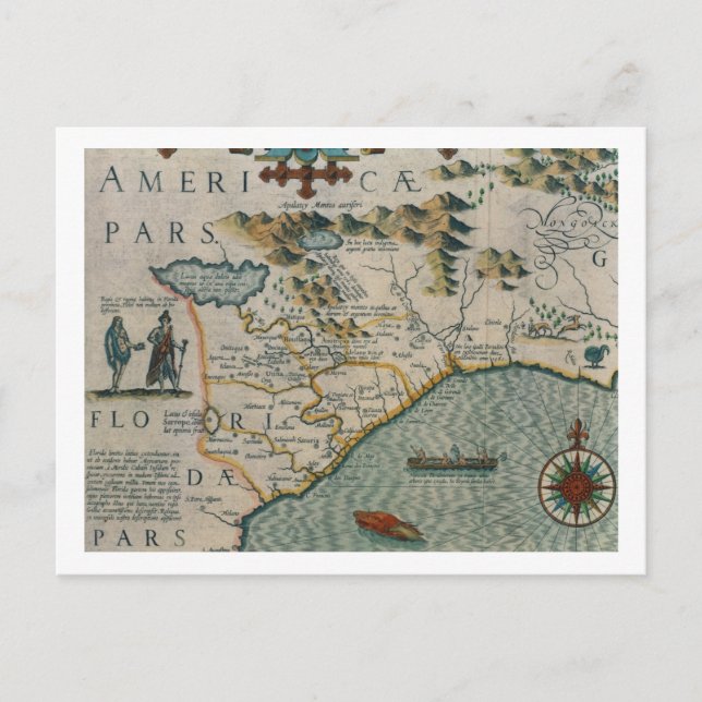 Coast of North Carolina, detail of the map titled Postcard (Front)