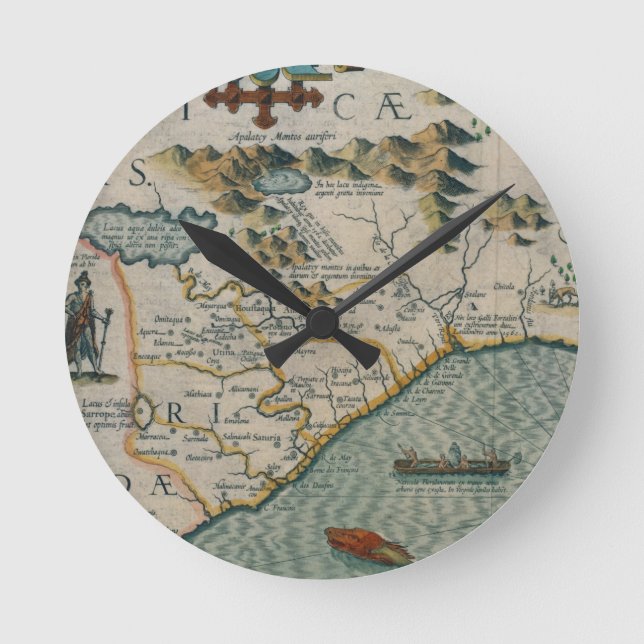 Coast of North Carolina, detail of the map titled Round Clock (Front)