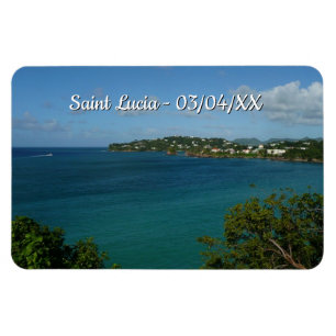 Coast of St. Lucia Caribbean Vacation Photo Magnet