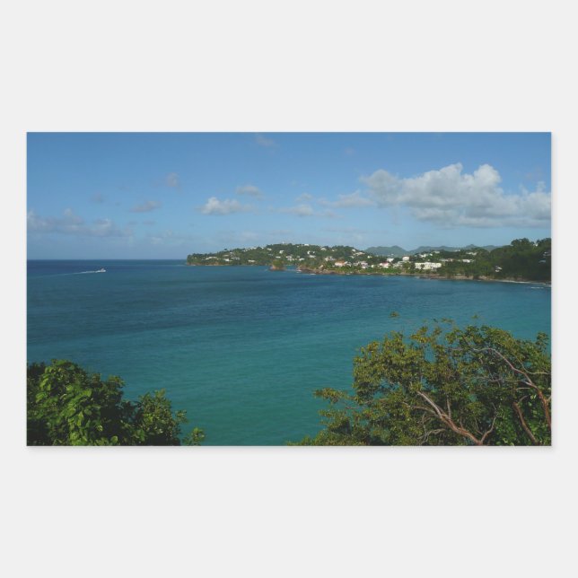 Coast of St. Lucia Caribbean Vacation Photo Sticker (Front)