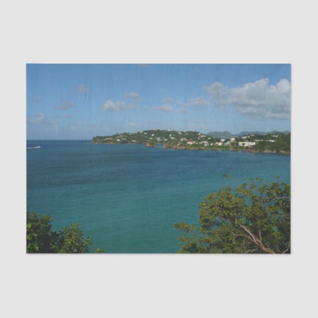 Coast of St. Lucia Caribbean Vacation Photo Tissue Paper (Front)