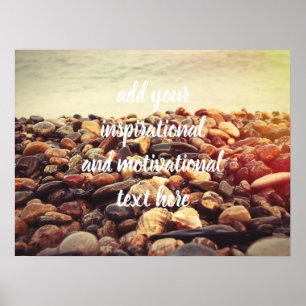 coast pebbles stones poster