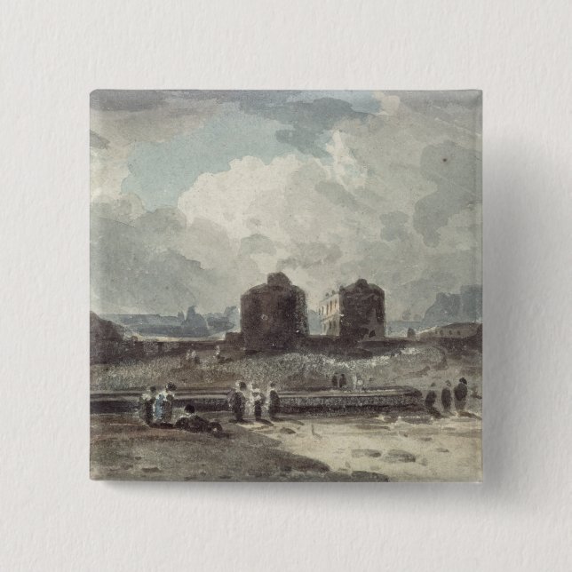 Coast Scene 2 Inch Square Button (Front)
