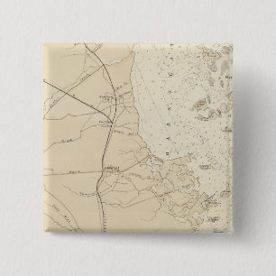 Coast section Barnegat Bay to Tuckerton Chart Map 2 Inch Square Button