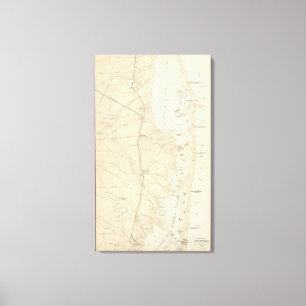 Coast section Barnegat Bay to Tuckerton Chart Map Canvas Print