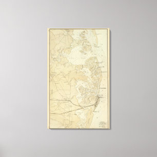 Coast section Tuckerton to Absecon Beach Chart Map Canvas Print