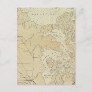 Coast section Tuckerton to Absecon Beach Chart Map Postcard
