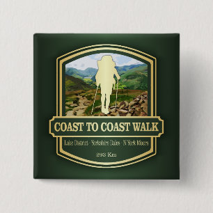 Coast to Coast Walk (B) 2 Inch Square Button