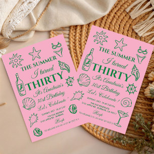 Coastal 30th Birthday  Beach Party, Ocean Theme Invitation