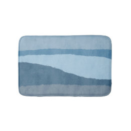 Coastal Abstract Shades of Blue Bath Mat