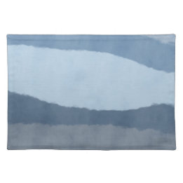 Coastal Abstract Shades of Blue Cloth Placemat 2