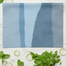 Coastal Abstract Shades of Blue Kitchen Towel