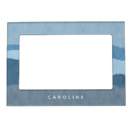 Coastal Abstract Shades of Blue Magnetic Frame