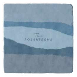 Coastal Abstract Shades of Blue Trivet