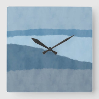 Coastal Abstract Shades of Blue Wall Clock