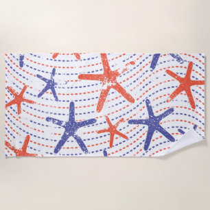Coastal Americana Starfish Beach Towel