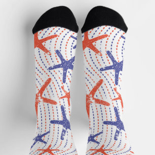 Coastal Americana Starfish Socks