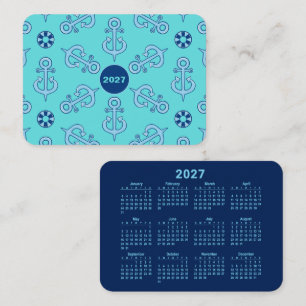 Coastal Anchor Yearly Calendar 2027 Business Card