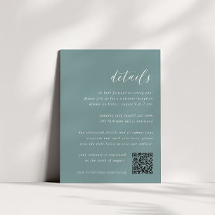 Coastal Aqua All-in-One Wedding Details Enclosure Card