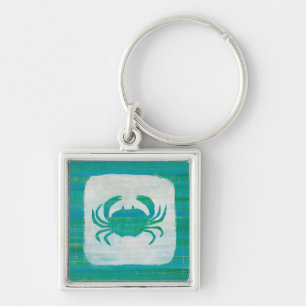 Coastal   Aqua Crab Keychain