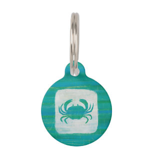 Coastal   Aqua Crab Pet Tag