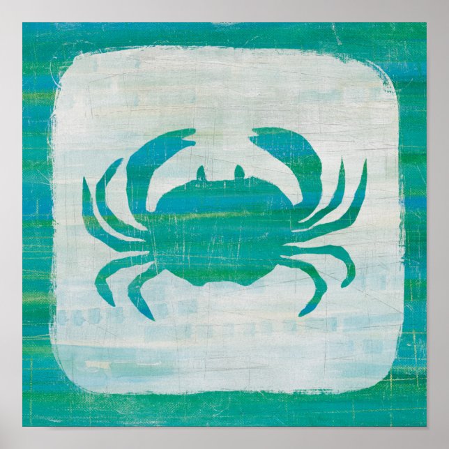 Coastal | Aqua Crab Poster (Front)
