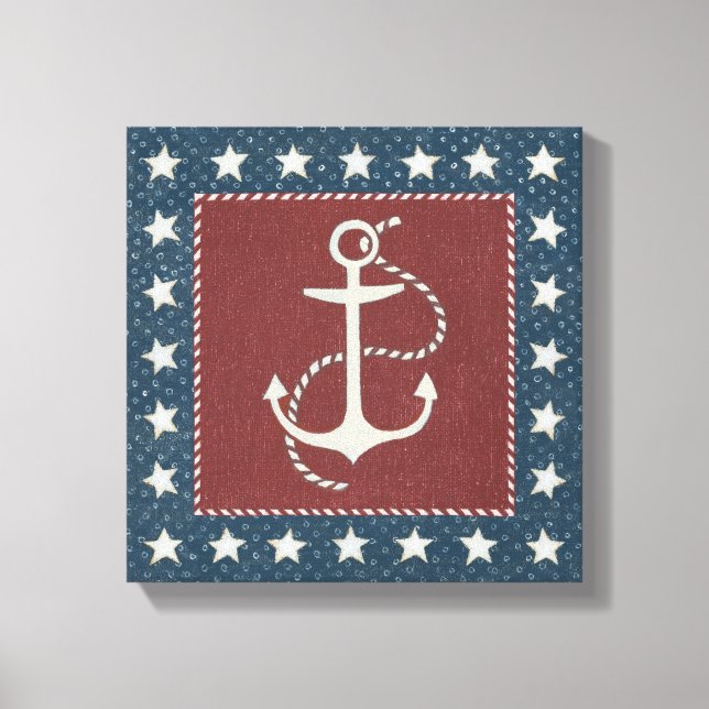 Coastal Art | Anchor on Red Canvas Print (Front)