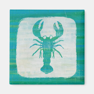 Coastal Art Aqua Lobster Magnet