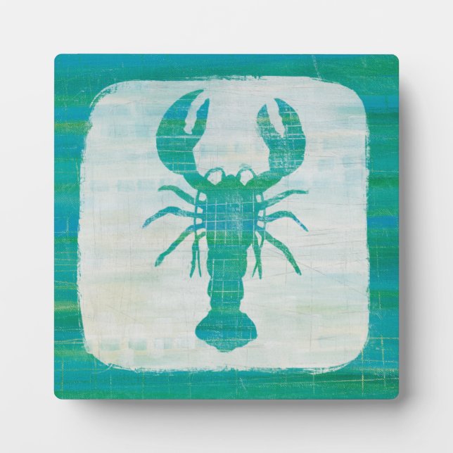 Coastal Art | Aqua Lobster Plaque (Front)