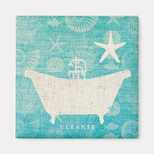 Coastal Art Bathtub Rounded Magnet