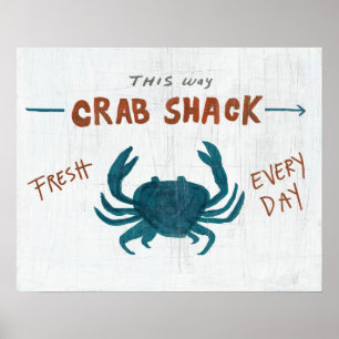 Coastal Art   Crab Shack Poster