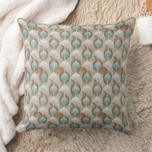 Coastal Art Deco Earth Tone - Geometric (1) Throw Pillow
