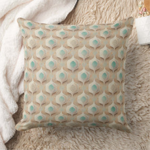Coastal Art Deco Earth Tone - Geometric (3) Throw Pillow