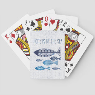 Coastal Art Home is By the Sea Playing Cards
